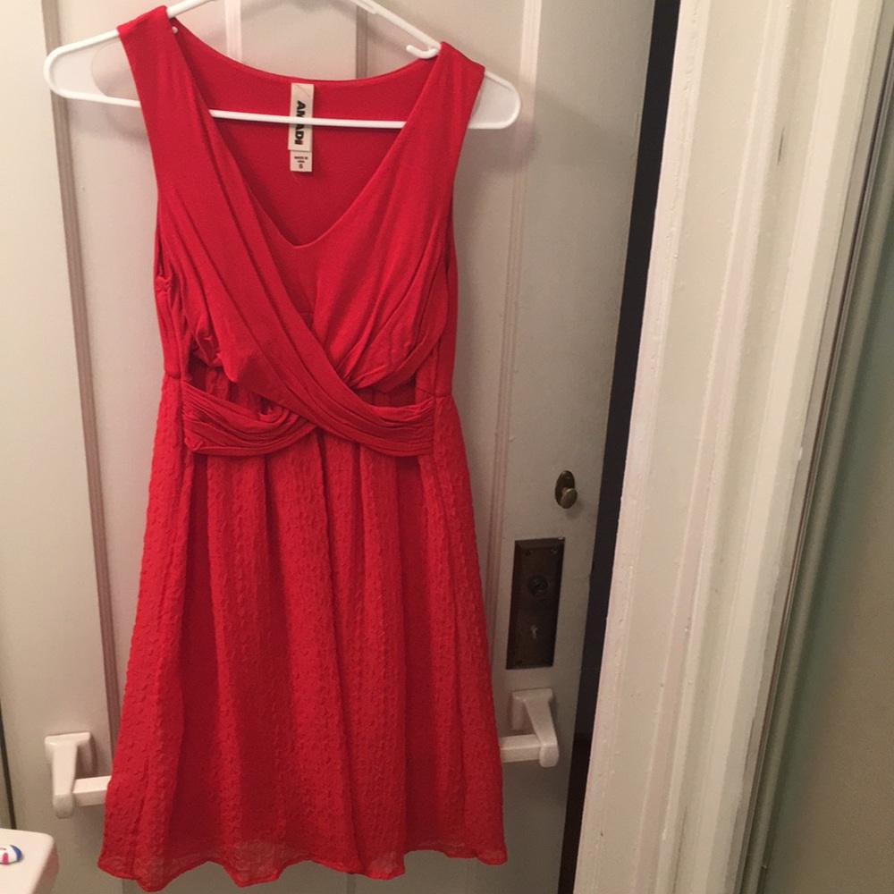 Red Anthropologie sun dress